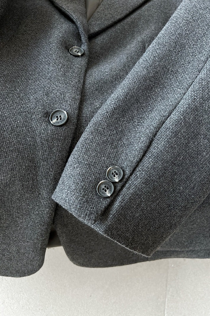 Wool Blend Relaxed Fit Blazer 22