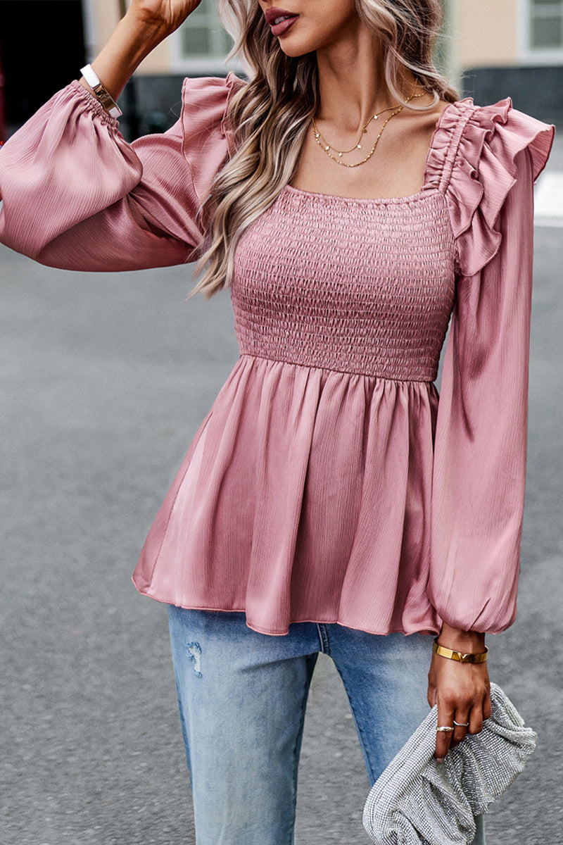 Puff Sleeves Blouse With Fungus - Fashionpara