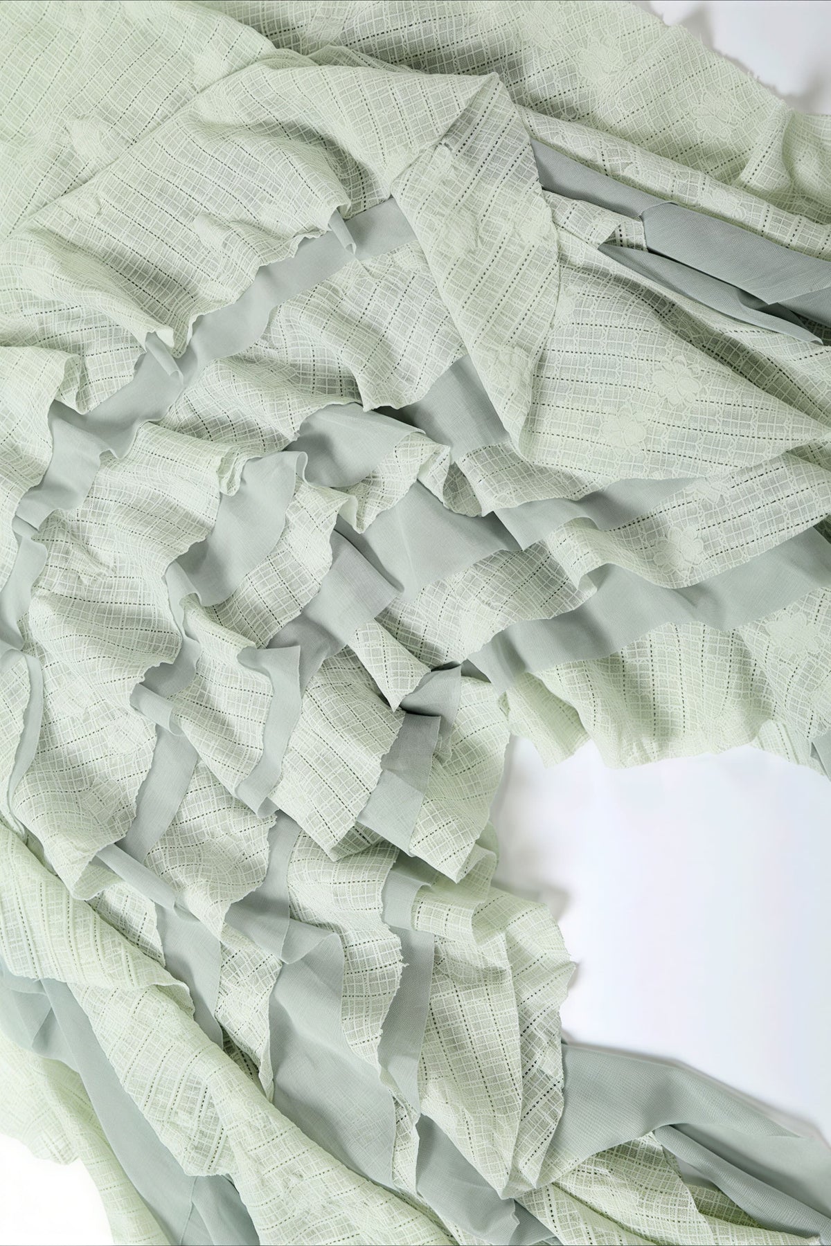 Crinkle Cotton Off Shoulder Corset Ruffle Dress 8