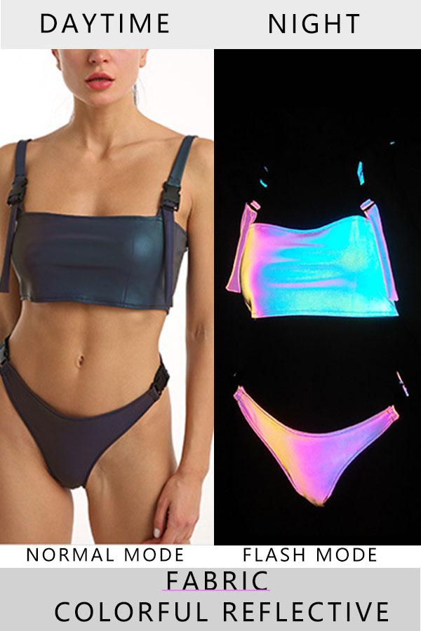 Trendy Dazzle Colorful Reflective Bikini - Fashionpara
