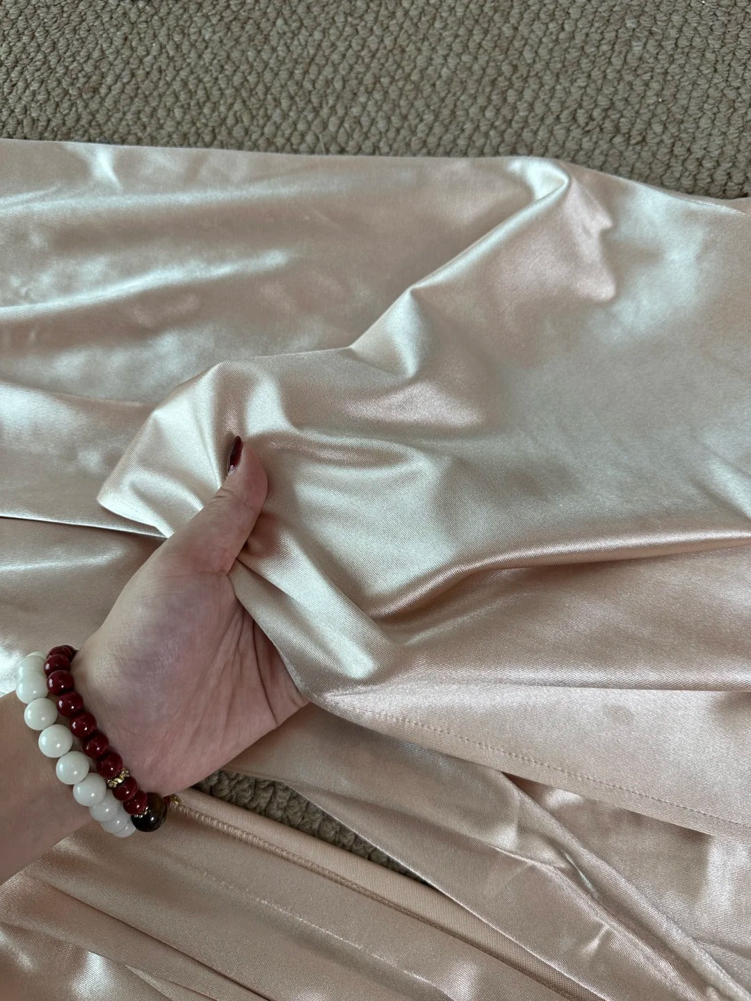 Elegant Champagne Mermaid Trailing Strapless Satin Long Prom Dress Evening Dress P4081