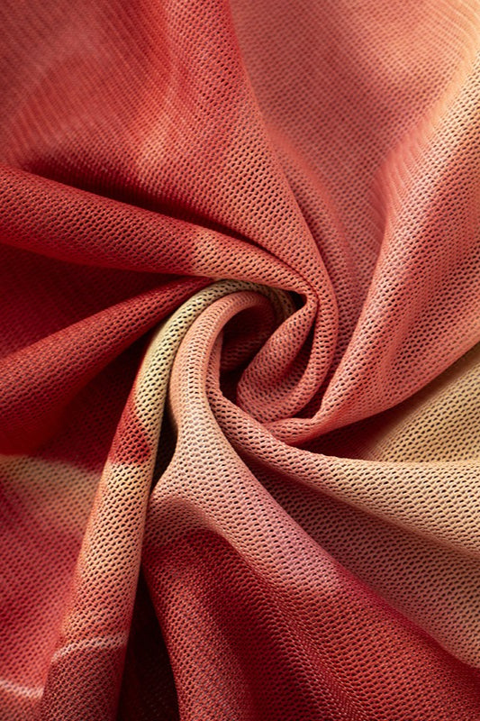 Ombre Mesh Long Sleeve Bodycon Maxi Dress