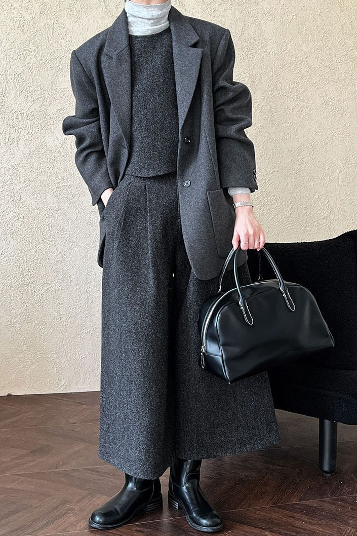 Wool Blend Relaxed Fit Blazer 5