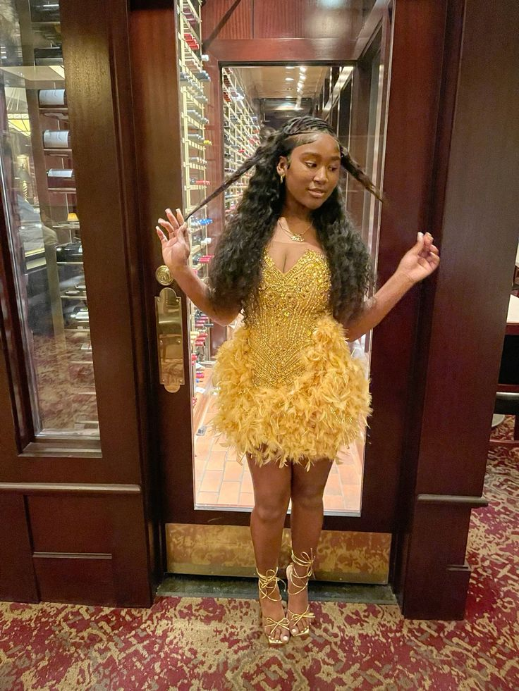 Beaded Black Girl 18th Birthday Outfit Short Prom Dress Homecoming Dress - Fashionpara