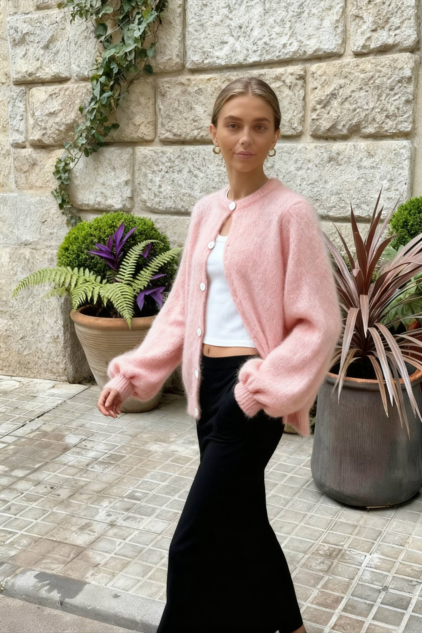 Lightweight Long Sleeve Solid Knit Cardigan - Fashionpara