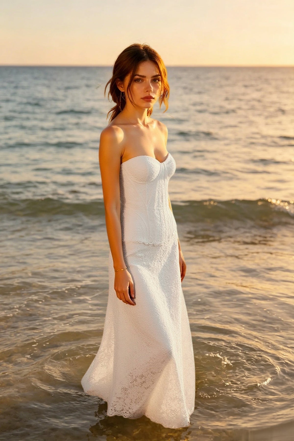 Sequin Strapless Sweetheart Fishtail Gown