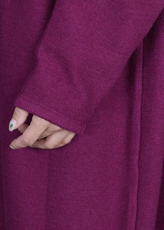 Cowl Neck Drop Shoulder Long Sleeve Oversized Knit Pocket Maxi Dress - View 4