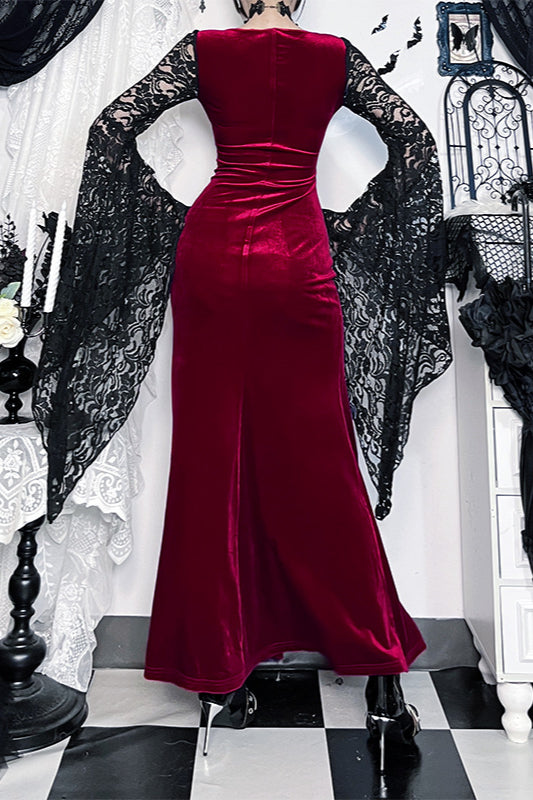 Lace Slit Witch Gothic Dress