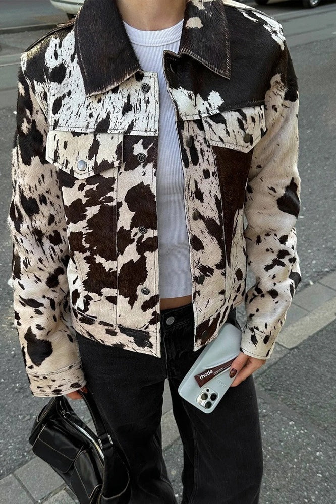 Vintage Print Long Sleeve Shirt Coat for Stylish Comfort