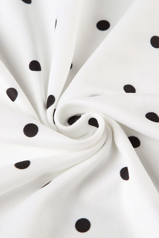 Polka Dot Lace Trim V-Neck Slip Midi Dress 4