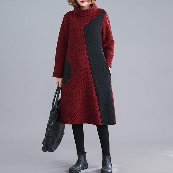 Long Sleeve V-Neck Fitted Midi Dress