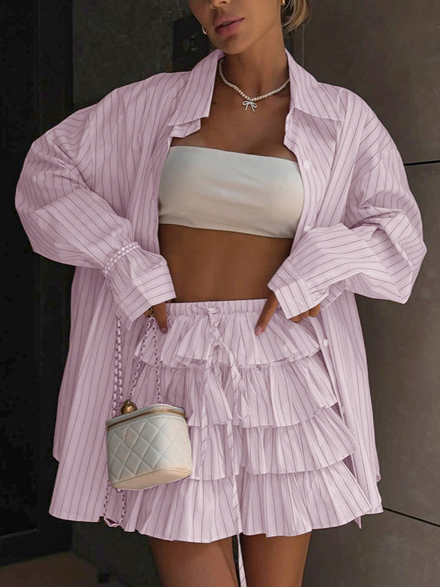 Chic Striped Blouse and Layered Blouse