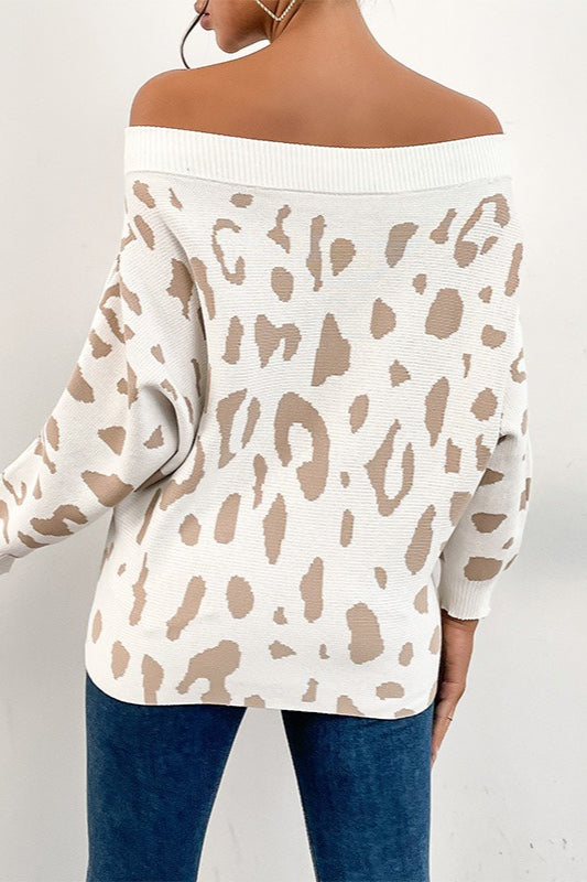 PrincessAce Leopard Batwing Sleeve Sweater for Style