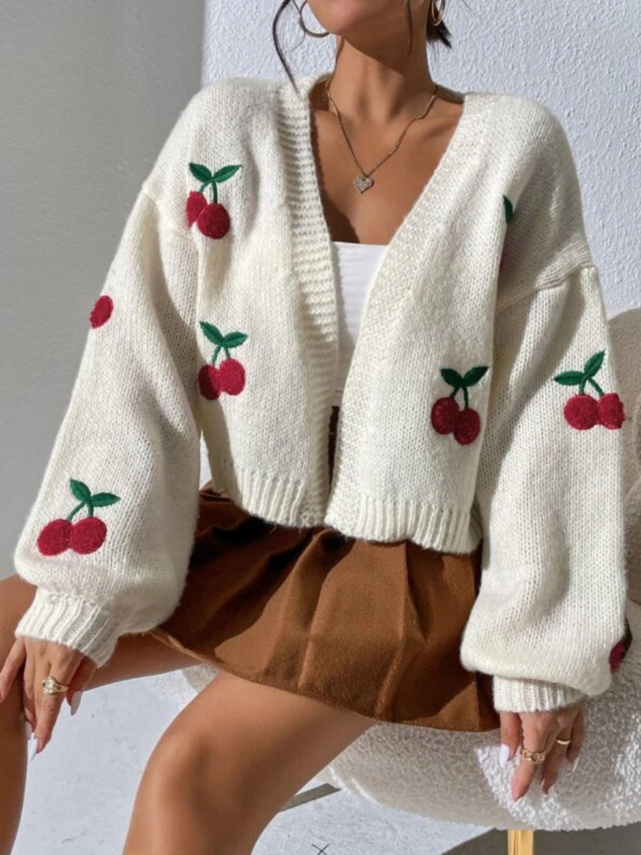 Elegant Embroidered Open Front Cardigan for Chic Style