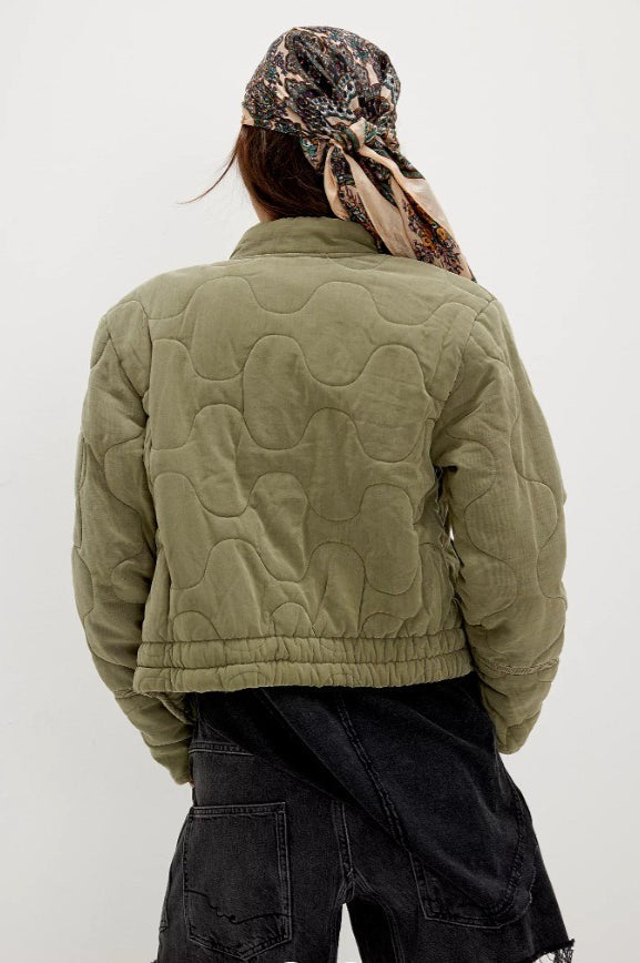 Vintage Urban Casual Quilted Stand-Collar Coat for Style