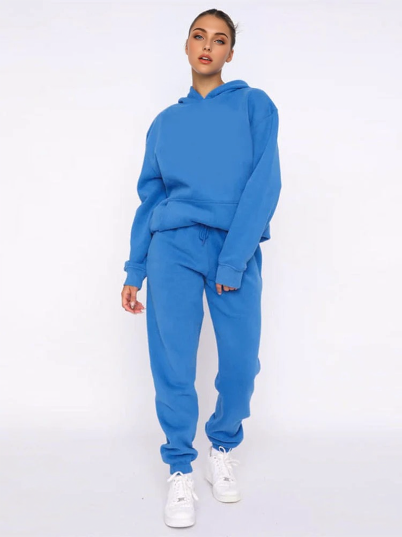 Tracksuit Suits Sweatshirt Solid Casual Sportswear Suit 4