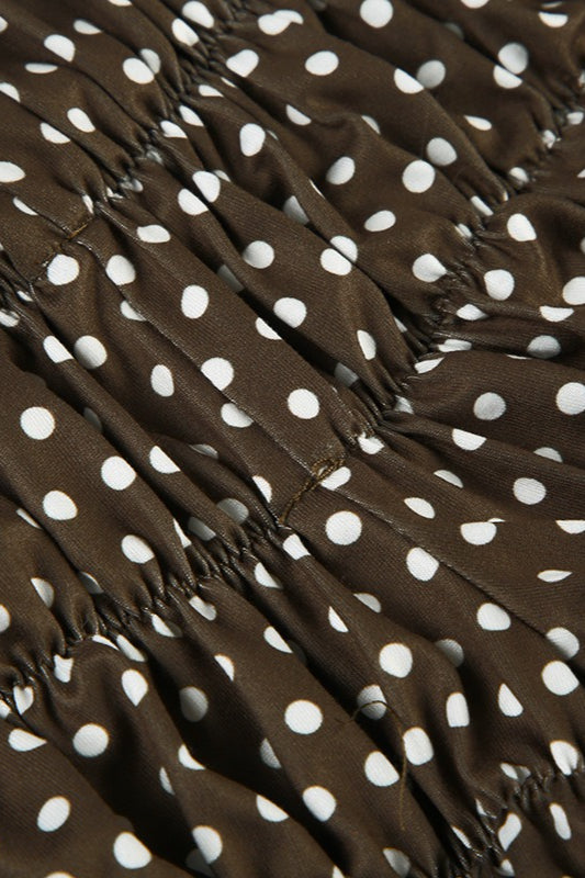 Ruched Polka Dot Bikini Set