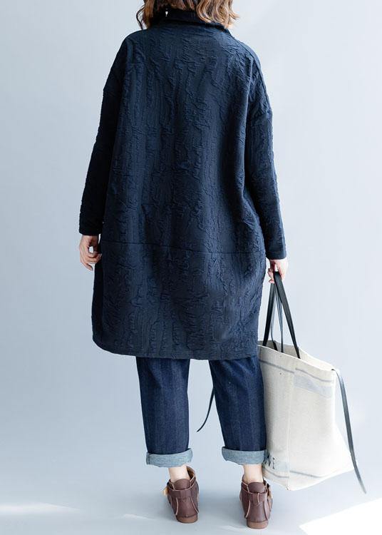 Crinkled Texture Cowl Neck Long Sleeve Oversized Tunic Dress - View 4