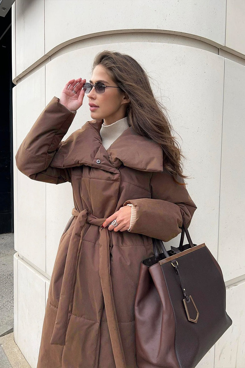 Long Stand Collar Puffer Coat