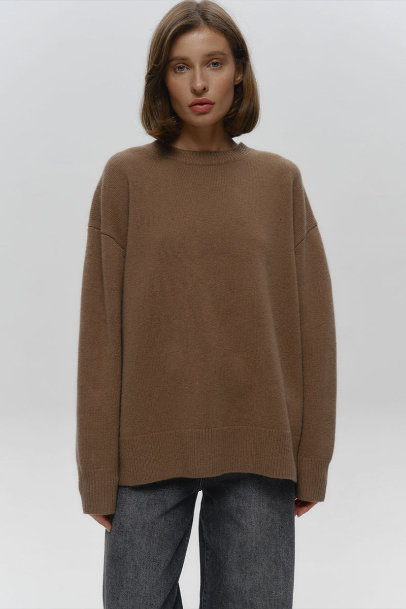 Loose Fit Crew Neck Knit Sweater 2