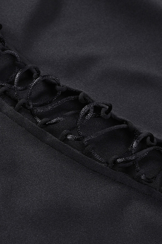 Cutout Lace-Up Bodycon Mini Dress