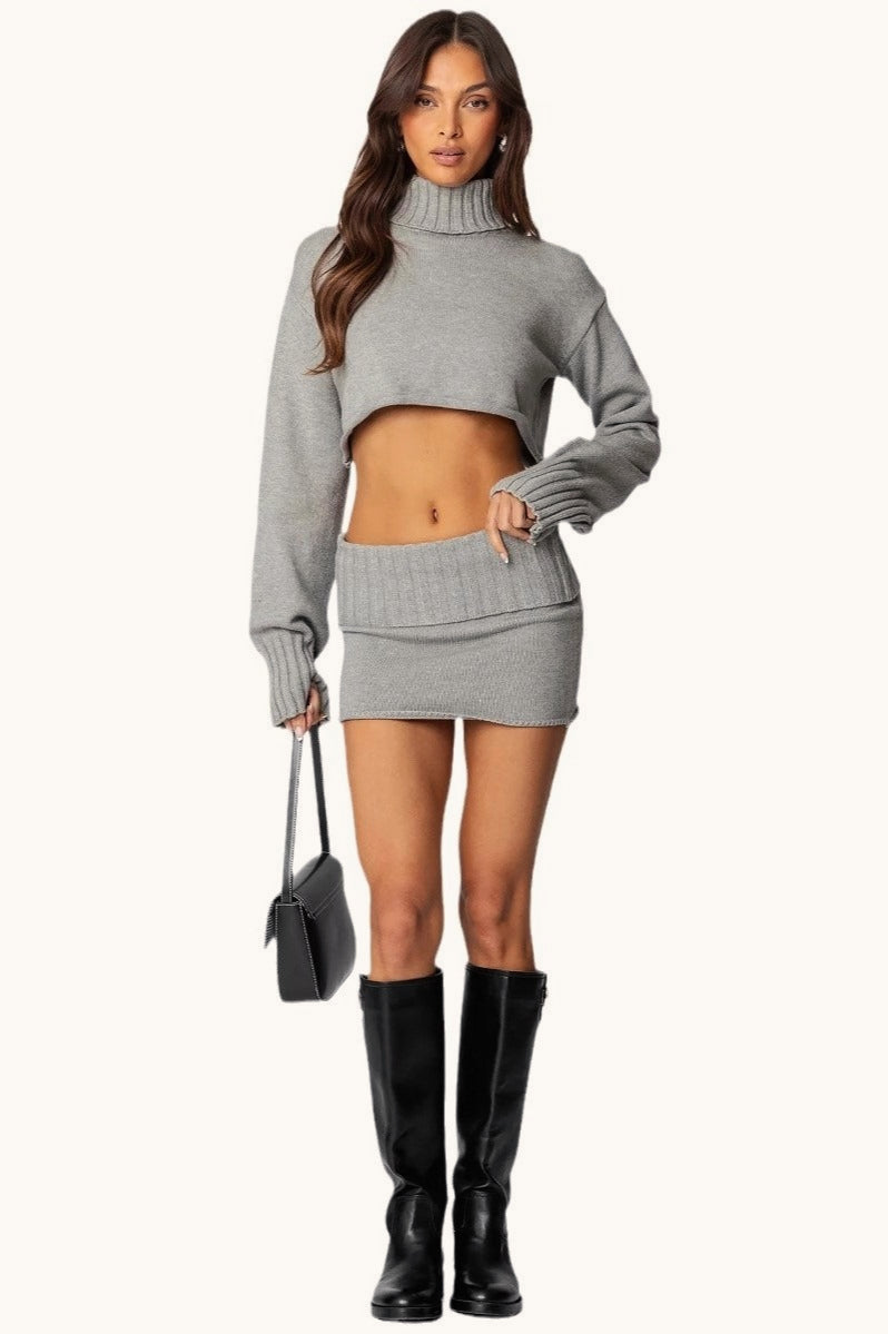 Cropped Loose Fit Knit Sweater 7