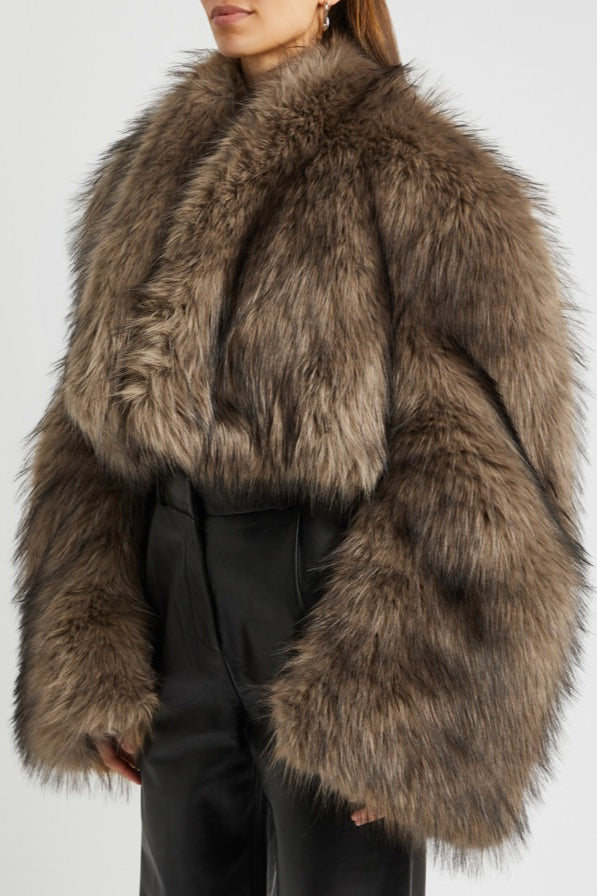 Chic Vintage Faux Fur Short Coat for Stylish Warmth