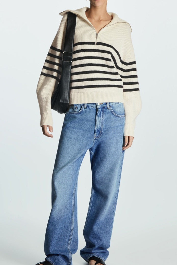 Wool Blend Open Collar Sweater 13