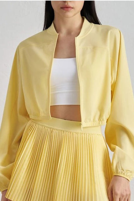 Cropped Zip-Up Athletic Jacket