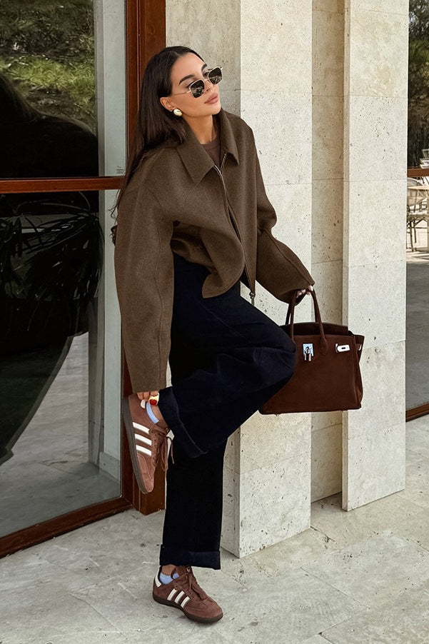 Collared Zip Wool Blend Jacket 3