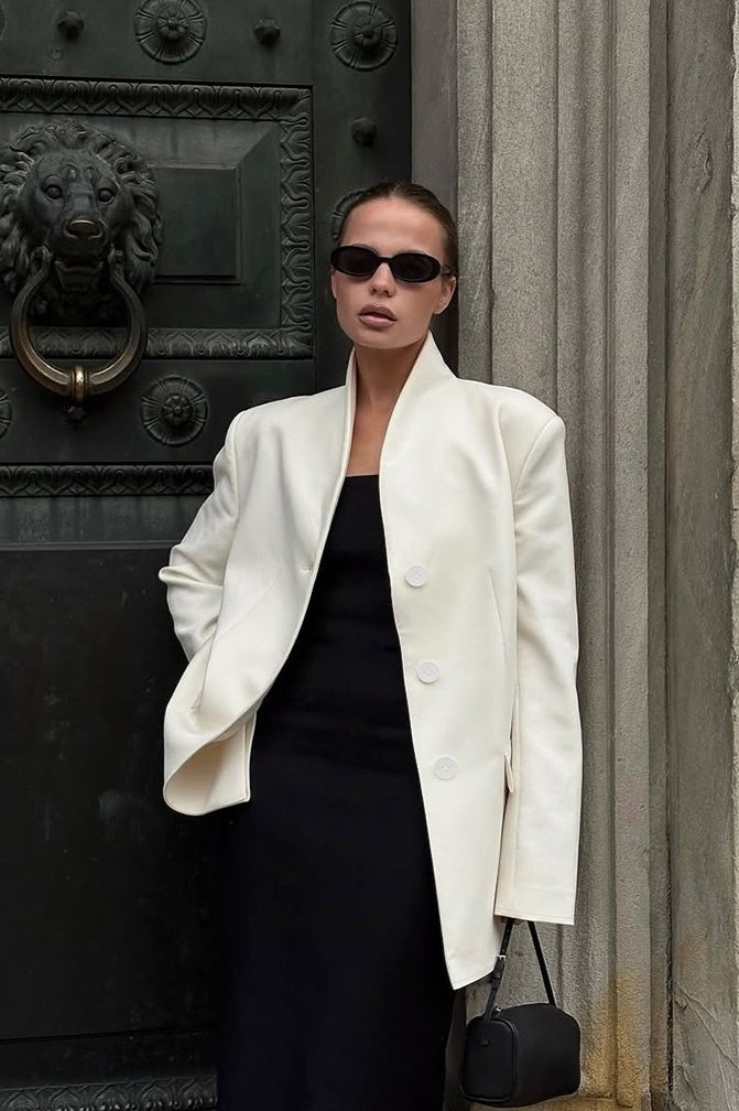 Minimalist V-neck Blazer Jacket