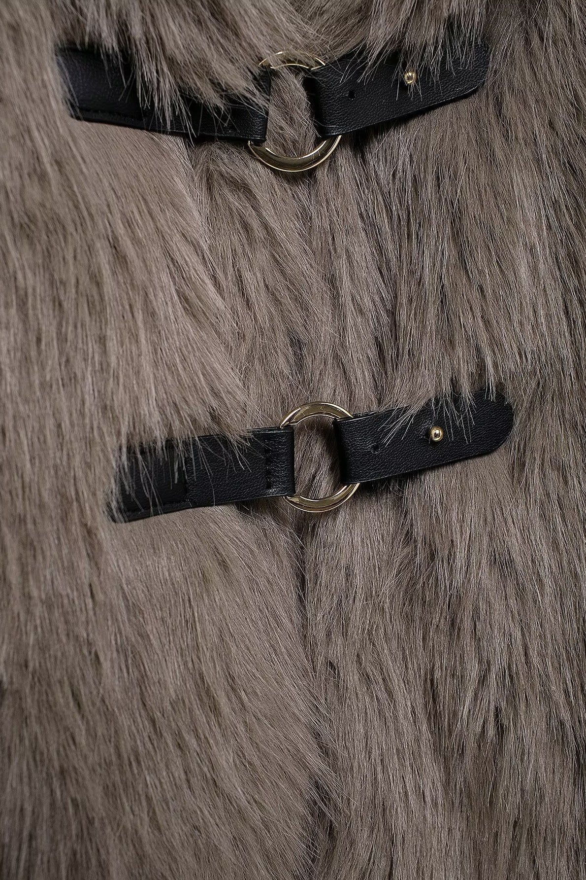 Toggle Front Wide Collar Faux Fur Coat 4
