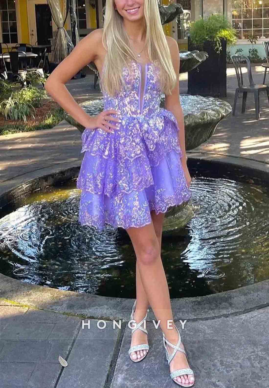 Sleeveless Sweetheart Regular Straps Sparkle A-Line Short Homecoming Dresses