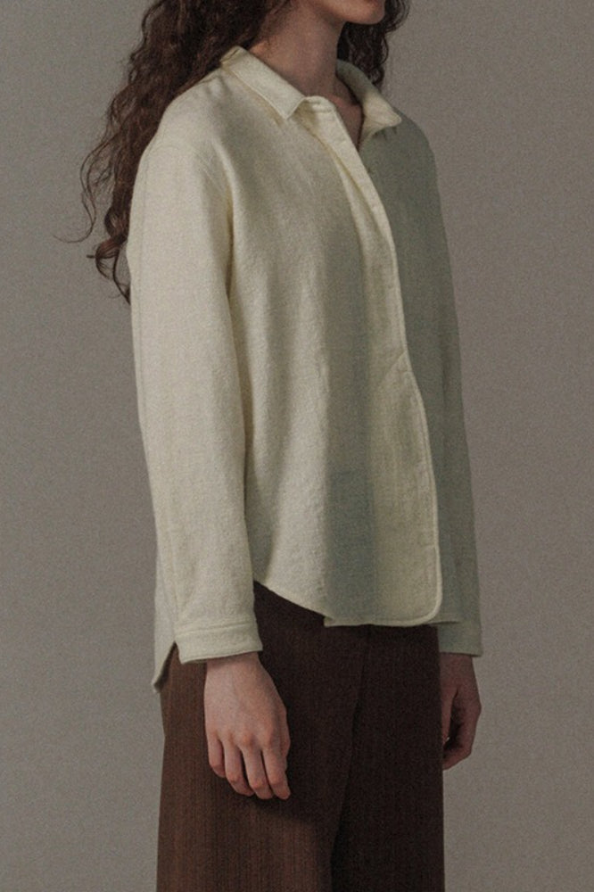 Brushed Cropped Suede Blouse