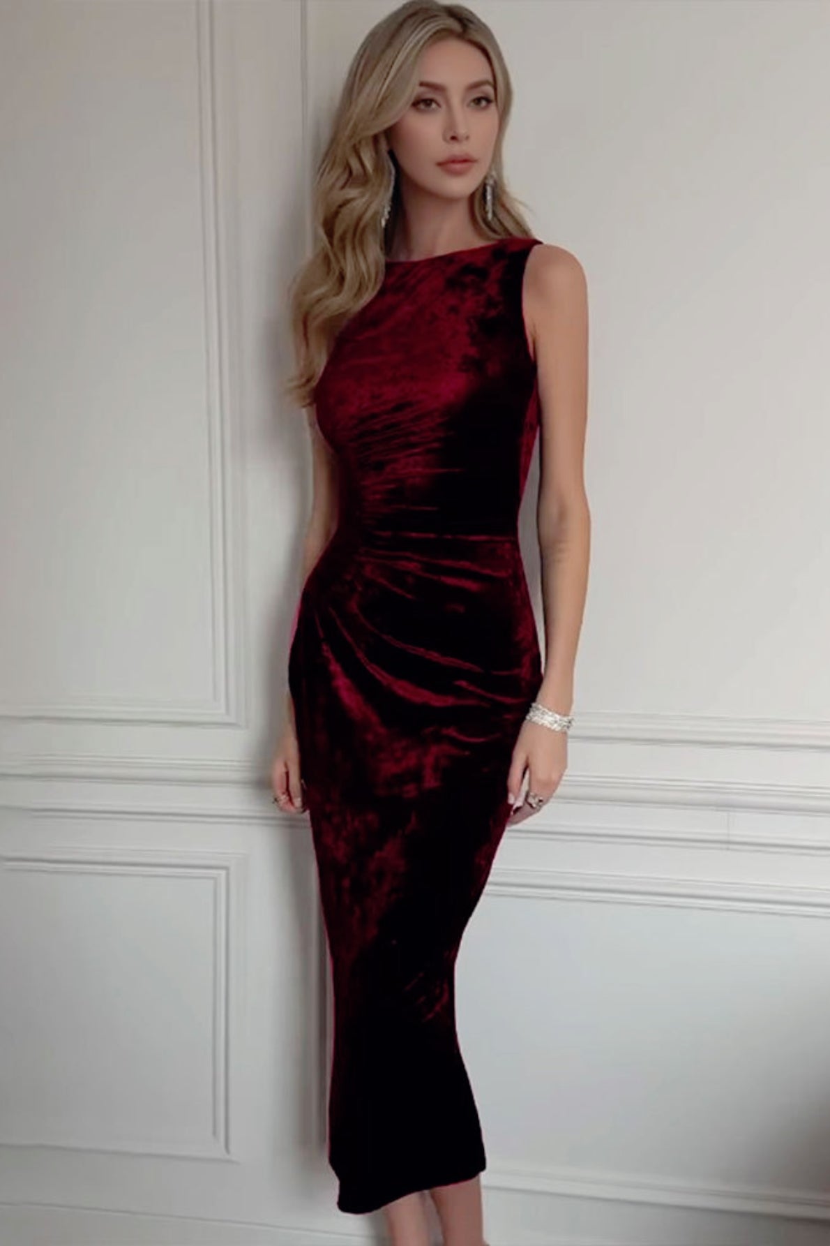 Strapless Velvet Silk Dress