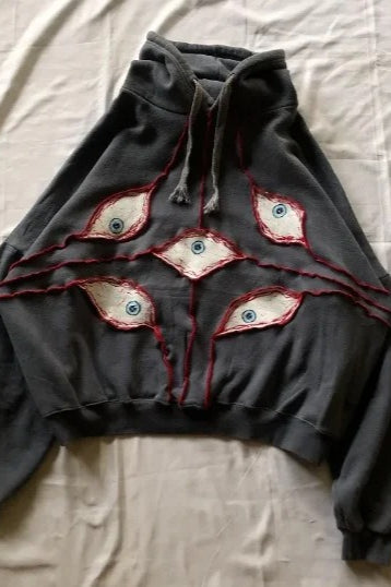 Y2K Devil Eye Print Hoodie - Fashionpara