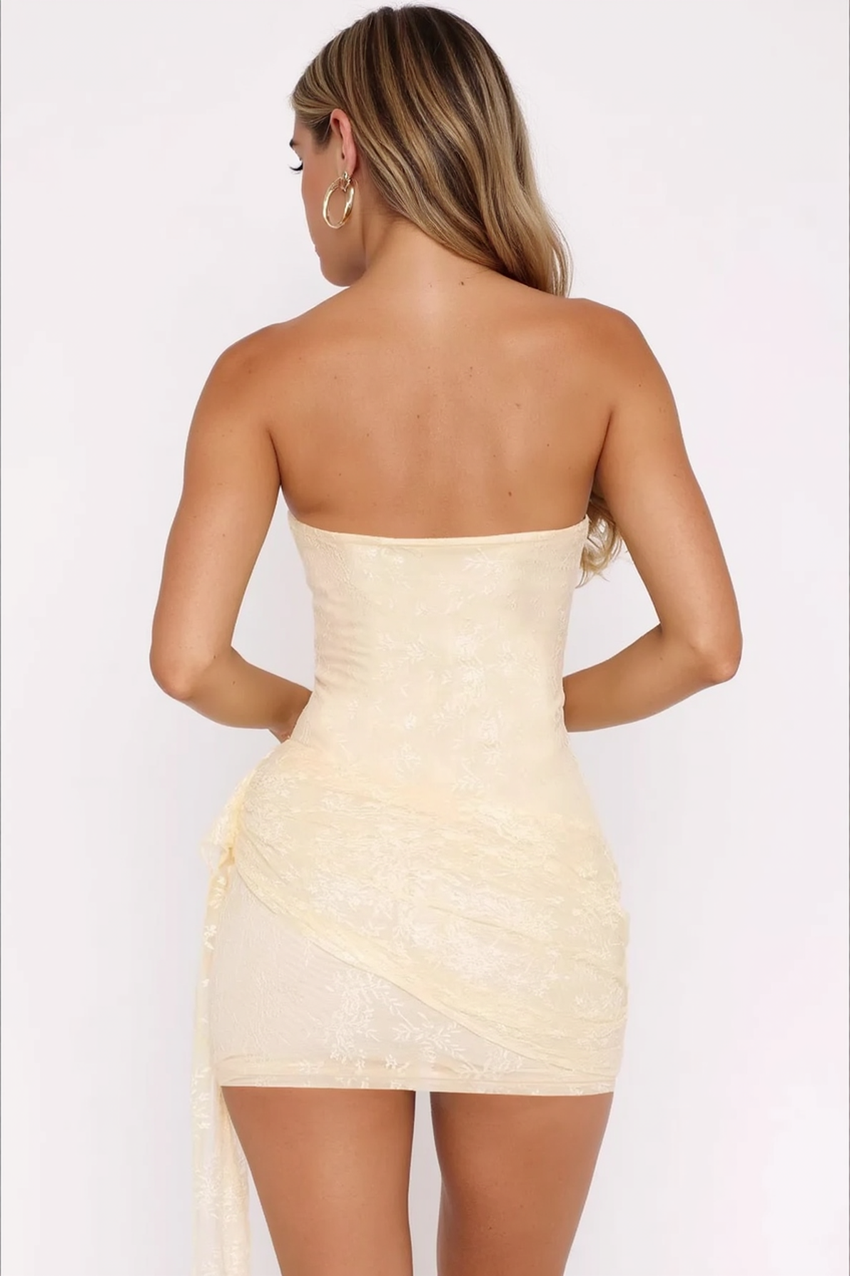 Rhinestone Heart Cut Out Strapless Ruched Bodycon Mini Dress 4