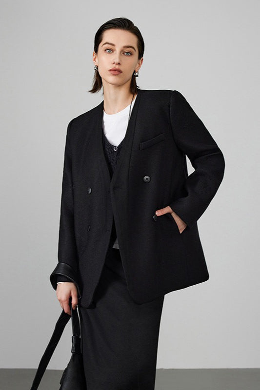 Wool Double Breasted Blazer