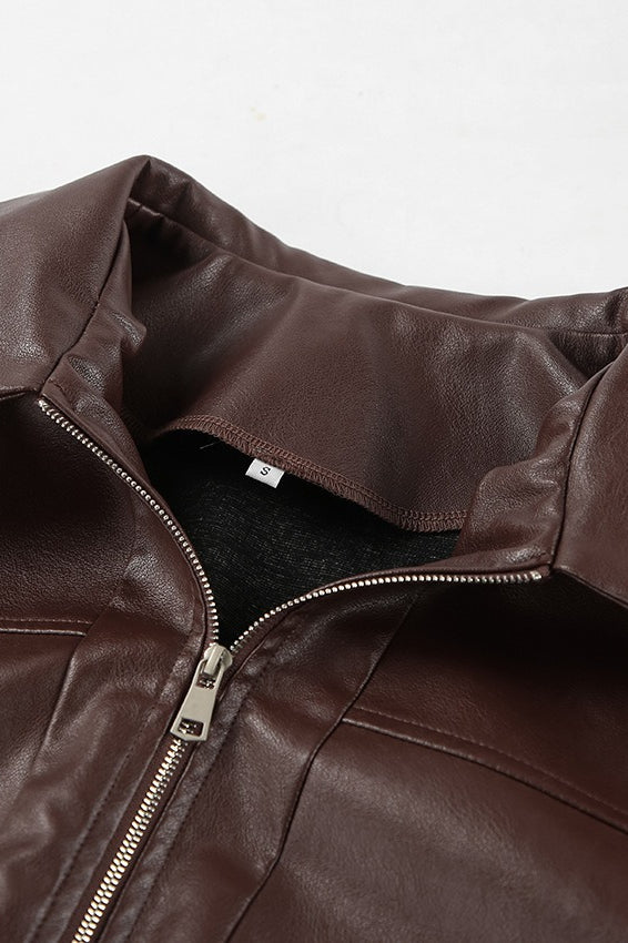 Vintage Brown Leather Jacket 5