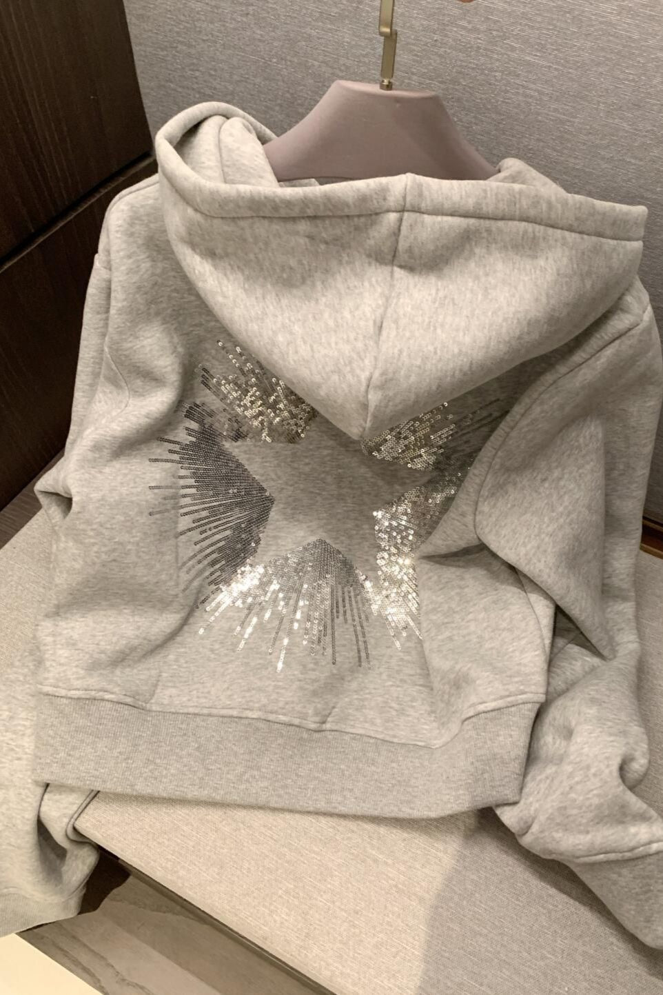 Sequin Star Cropped Pullover Hoodie 4