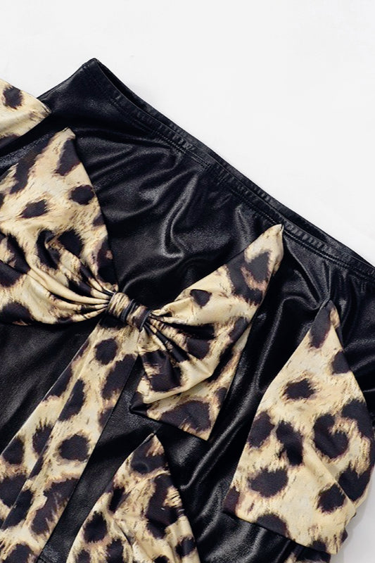 Street Style Bow Detail Bodycon Mini Skirt