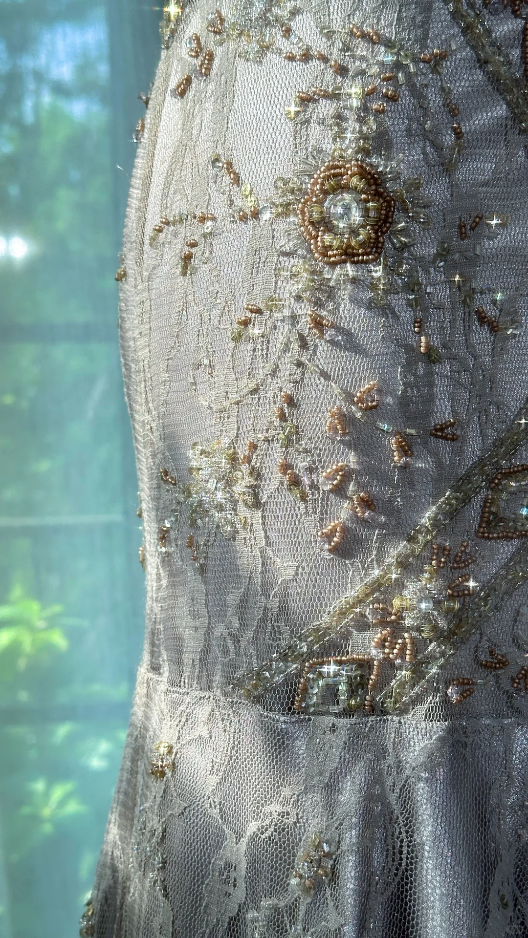 Gorgeous Halter Gray Lace Sequin Beaded Mermaid Long Party Dress Evening Gown D864