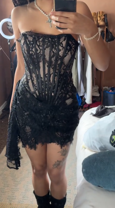 Sexy Black Strapless Lace Sheath Cocktail Dress Short Formal 7th Grade Homecoming Dress D110