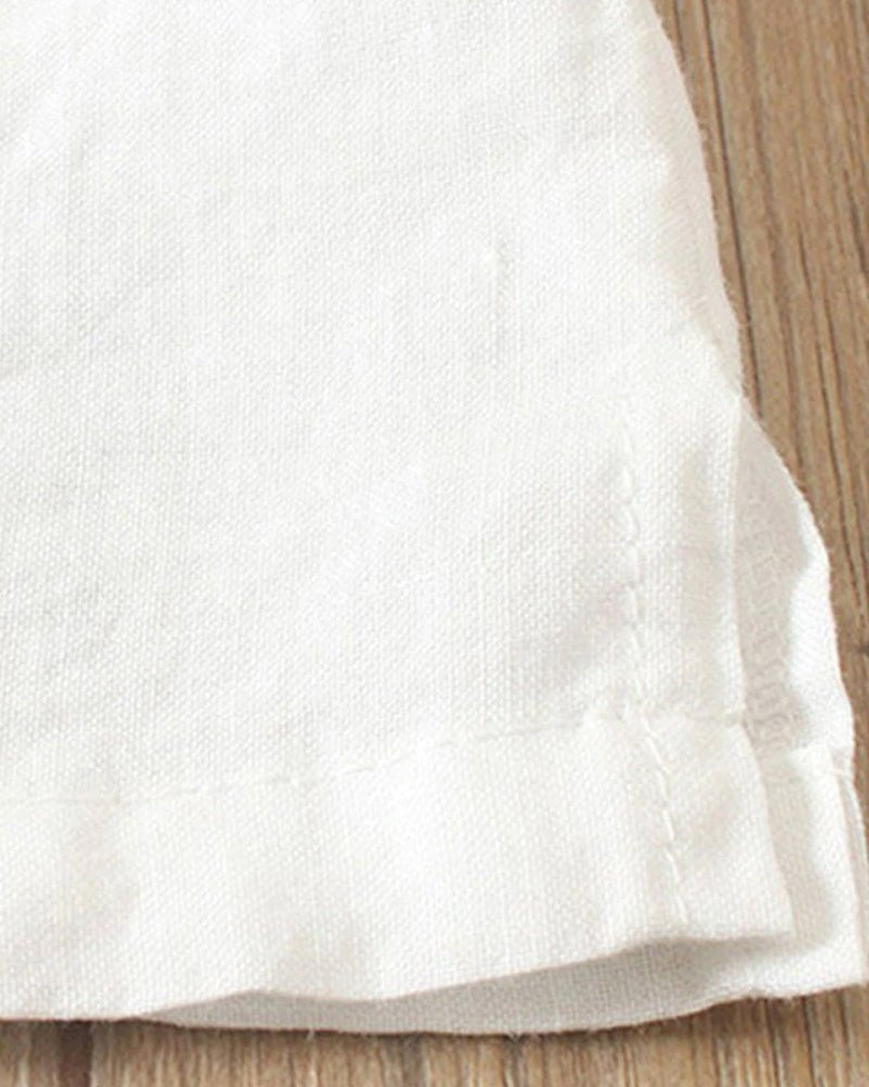 Button Front Round Neck Short Sleeve Blouse 8