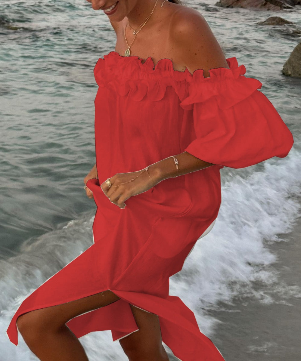 Seaside White Lace Maxi Dress - Fashionpara