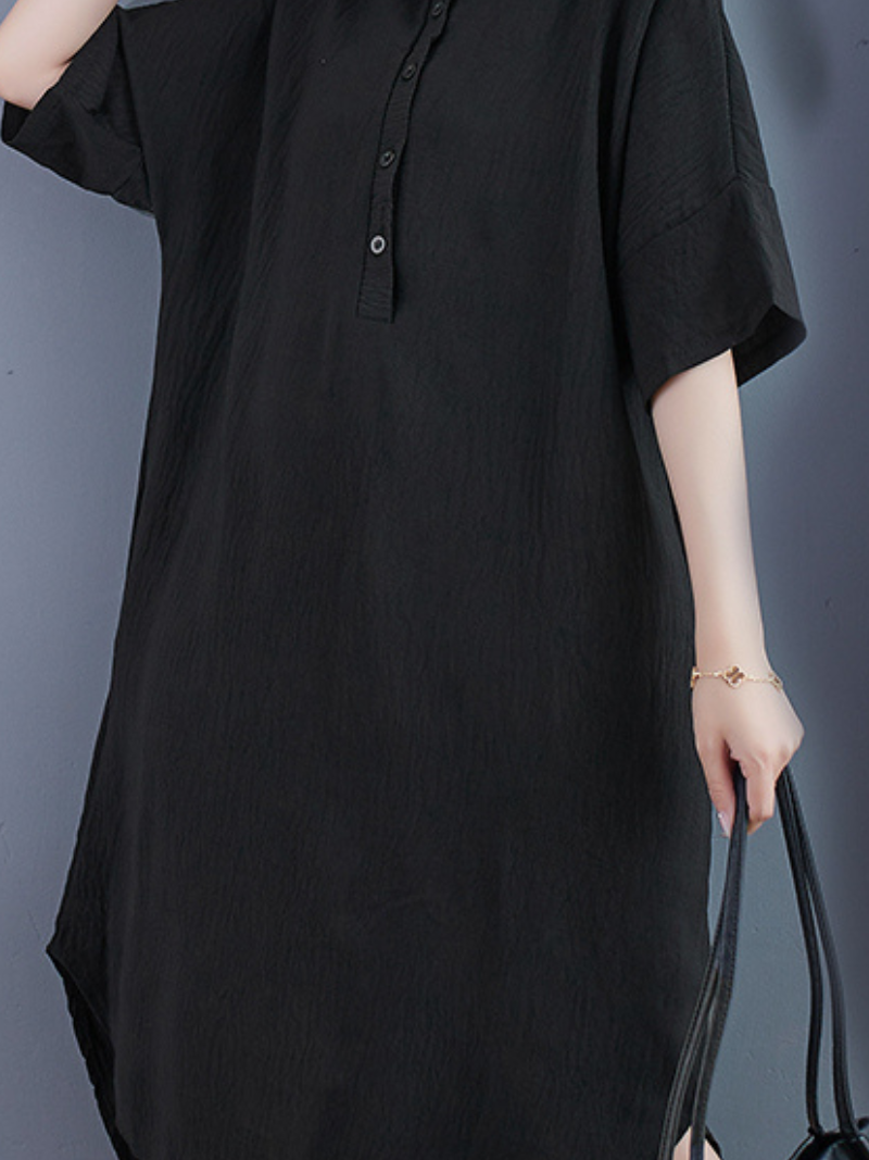 Solid Color Shirt Dress 8
