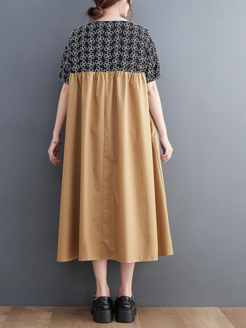 Wonder Cotton Short Slevees Smock Dress - Fashionpara