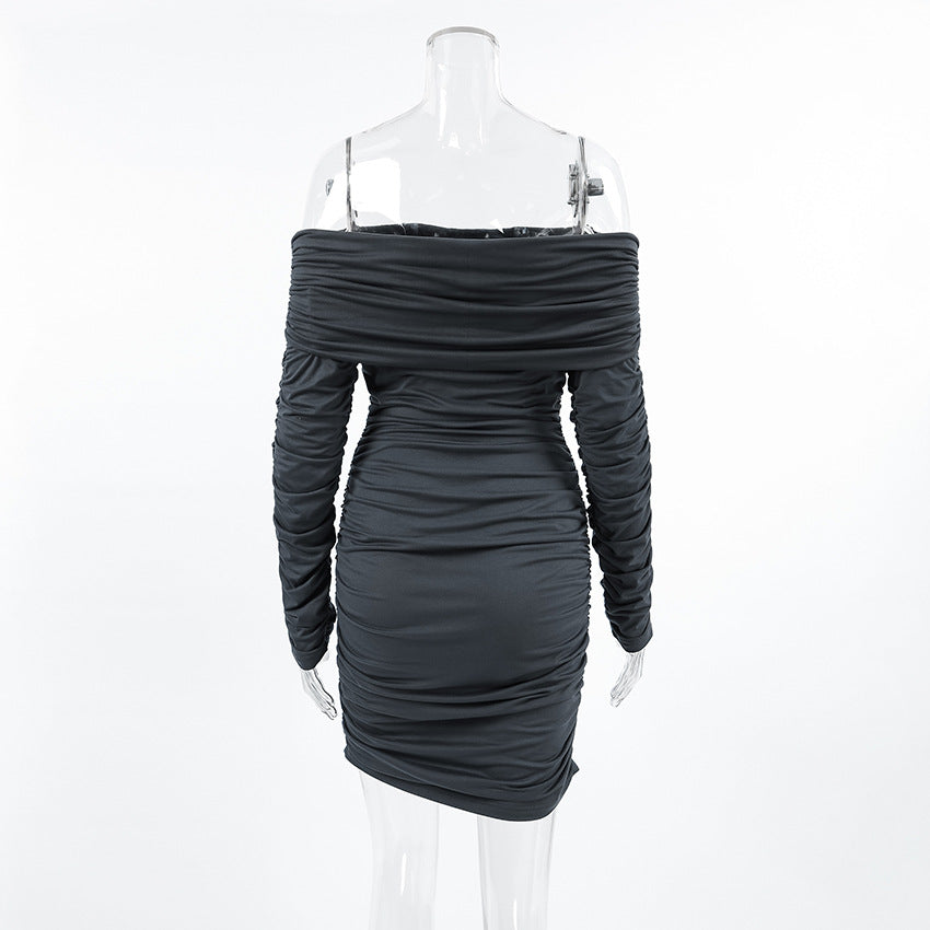 Glamor Off-Shoulder Dress - Grey