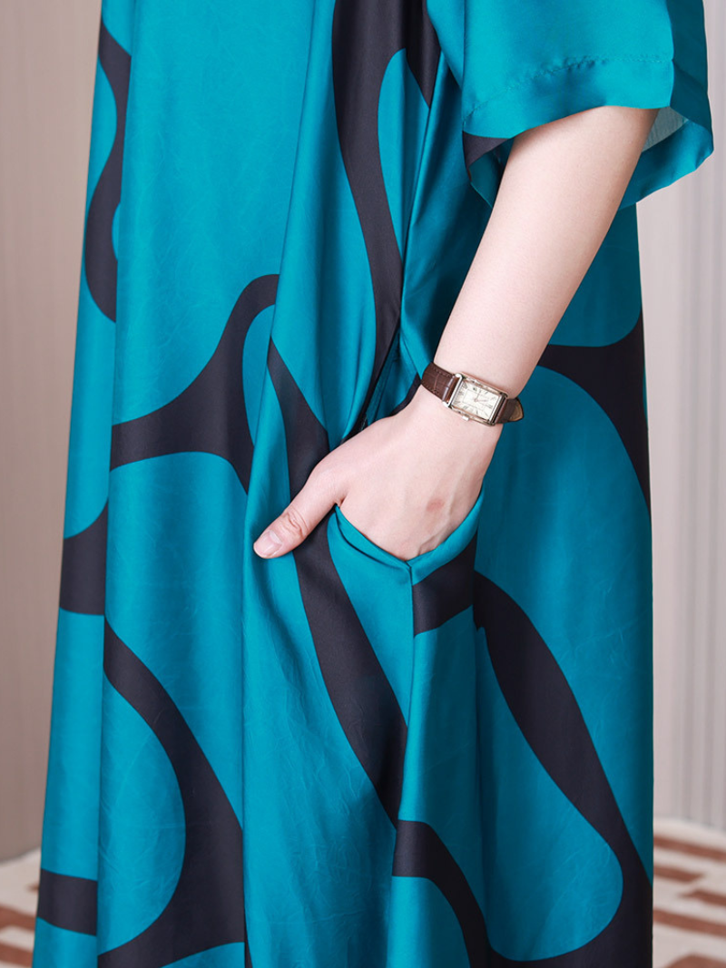 Beautiful life Round Neck A-line Dress - Fashionpara