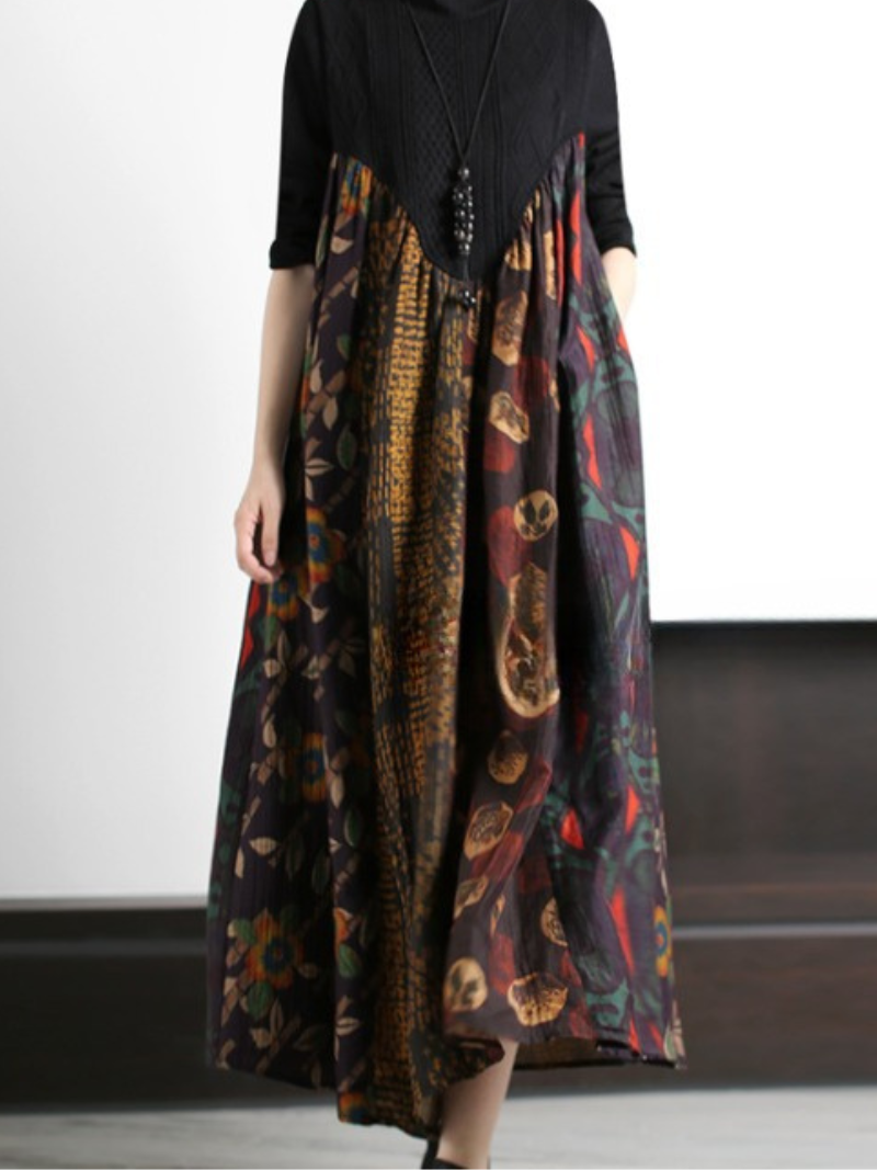 Winter half high collar skirt fairy long sweater dress 3
